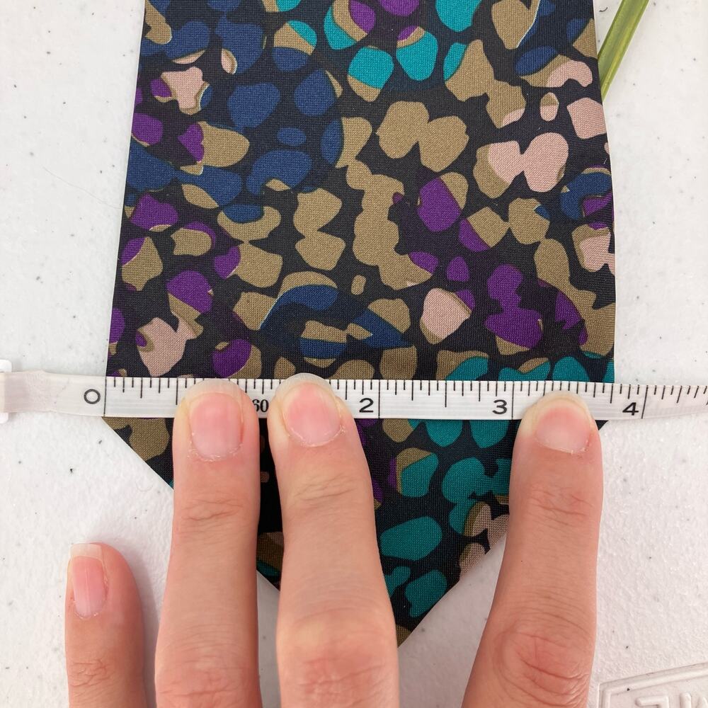 Botany 500 Purple Green Navy Blue Black Teal Mosaic Floral Pattern Necktie Tie - Picture 6 of 6